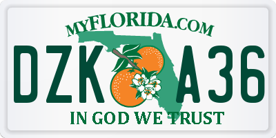 FL license plate DZKA36