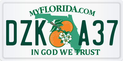 FL license plate DZKA37