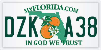 FL license plate DZKA38