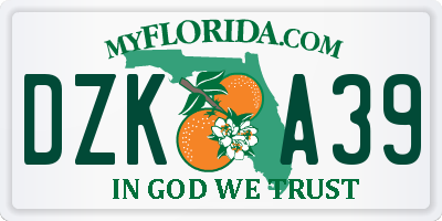 FL license plate DZKA39
