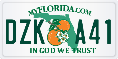 FL license plate DZKA41