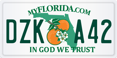 FL license plate DZKA42