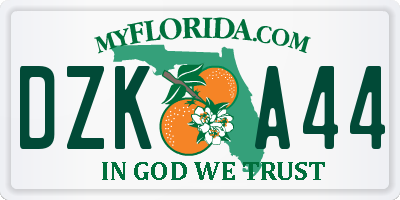 FL license plate DZKA44