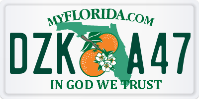 FL license plate DZKA47