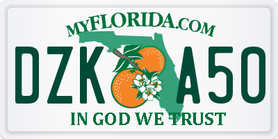 FL license plate DZKA50