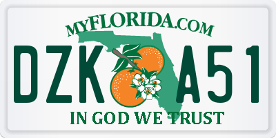 FL license plate DZKA51