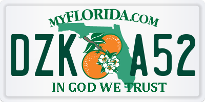 FL license plate DZKA52