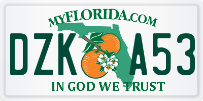 FL license plate DZKA53