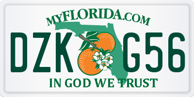 FL license plate DZKG56