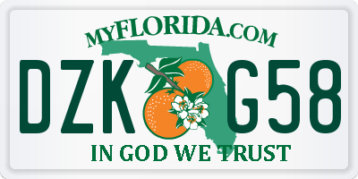 FL license plate DZKG58