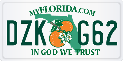 FL license plate DZKG62
