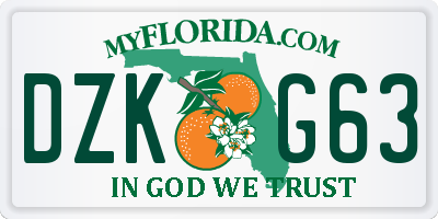 FL license plate DZKG63
