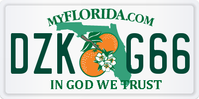 FL license plate DZKG66