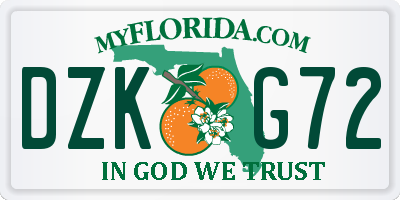 FL license plate DZKG72