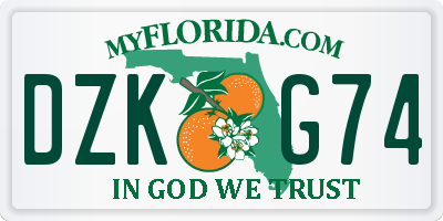 FL license plate DZKG74