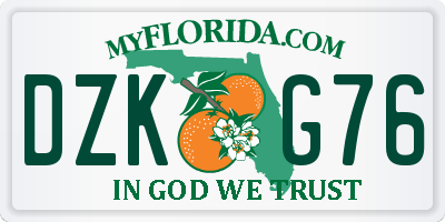 FL license plate DZKG76