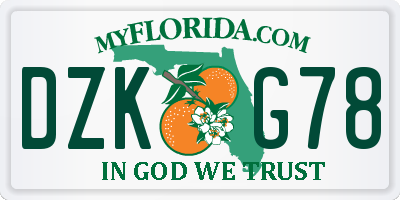 FL license plate DZKG78