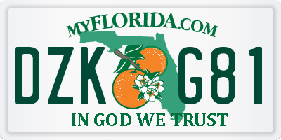 FL license plate DZKG81