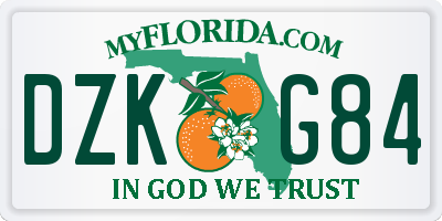 FL license plate DZKG84