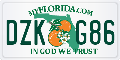 FL license plate DZKG86