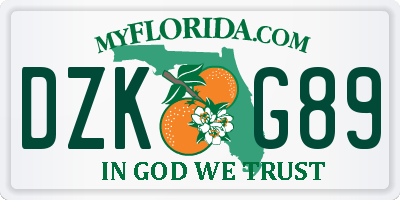 FL license plate DZKG89