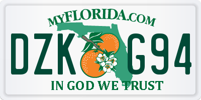 FL license plate DZKG94
