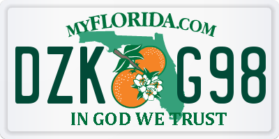 FL license plate DZKG98