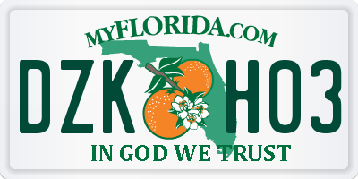 FL license plate DZKH03