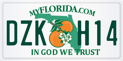 FL license plate DZKH14
