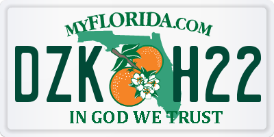 FL license plate DZKH22