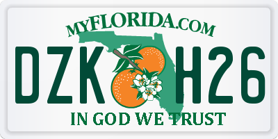FL license plate DZKH26