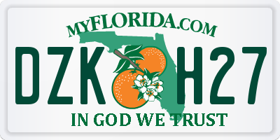 FL license plate DZKH27