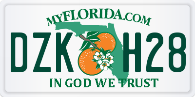 FL license plate DZKH28