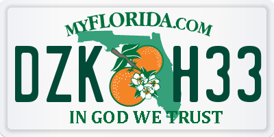 FL license plate DZKH33