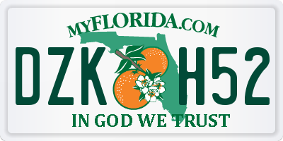 FL license plate DZKH52