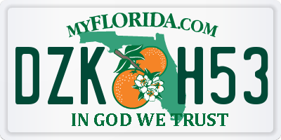 FL license plate DZKH53