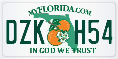 FL license plate DZKH54