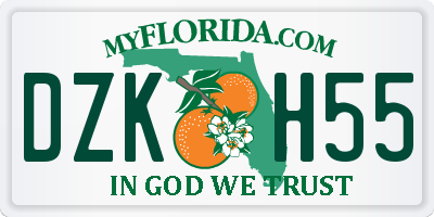 FL license plate DZKH55