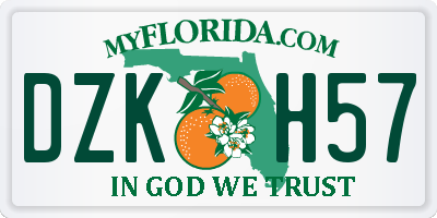 FL license plate DZKH57