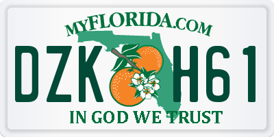 FL license plate DZKH61