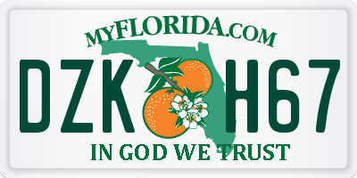 FL license plate DZKH67