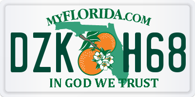 FL license plate DZKH68