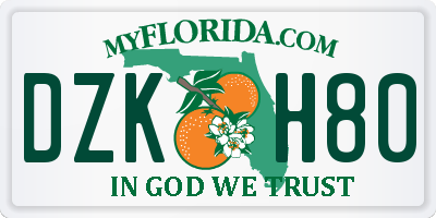 FL license plate DZKH80