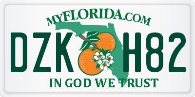 FL license plate DZKH82