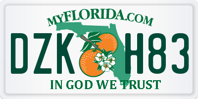 FL license plate DZKH83