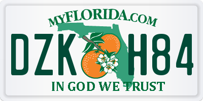 FL license plate DZKH84