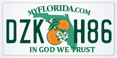 FL license plate DZKH86