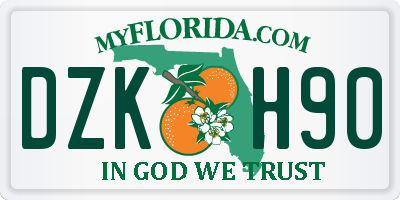 FL license plate DZKH90