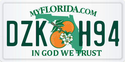 FL license plate DZKH94