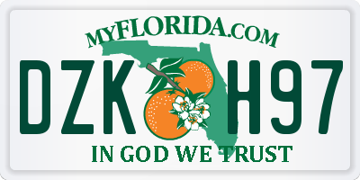 FL license plate DZKH97